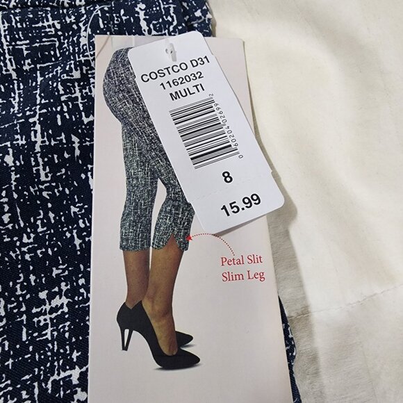 SC&Co Tummy Control Blue and White Capris NWT - Picture 3 of 3